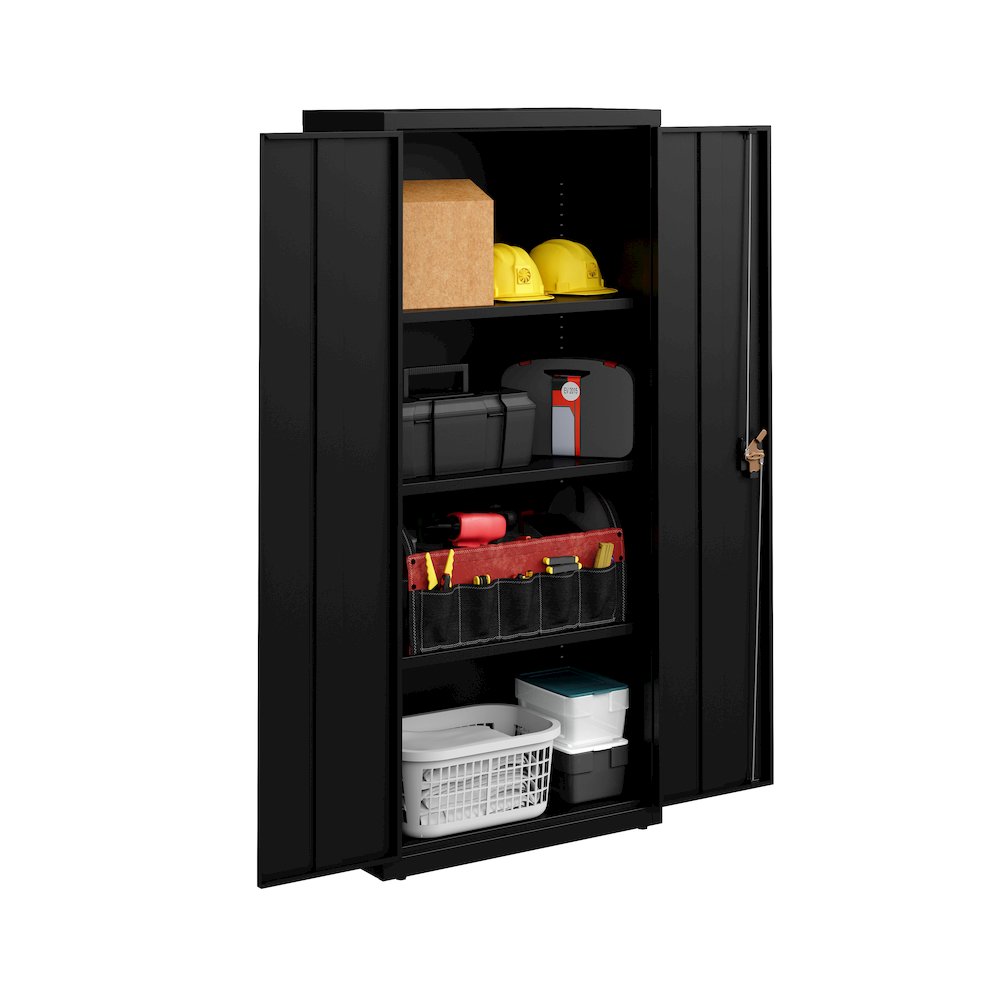 Hirsh Welded Steel Storage Cabinet with 4 Shelves, 15"Dx30"Wx66"H, Black. Picture 9
