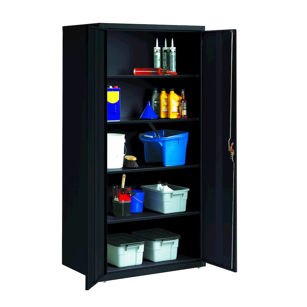 Hirsh Welded Steel Storage Cabinet 4 Adjustable Shelves, 24"Dx36"Wx72"H, Black. Picture 11