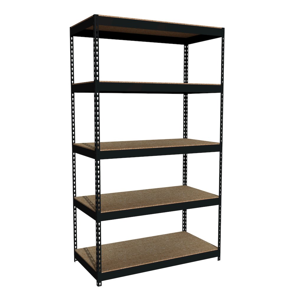 Iron Horse 3800 Riveted Steel Shelving, 5-Shelf, 24Dx48Wx84H, Black. Picture 1