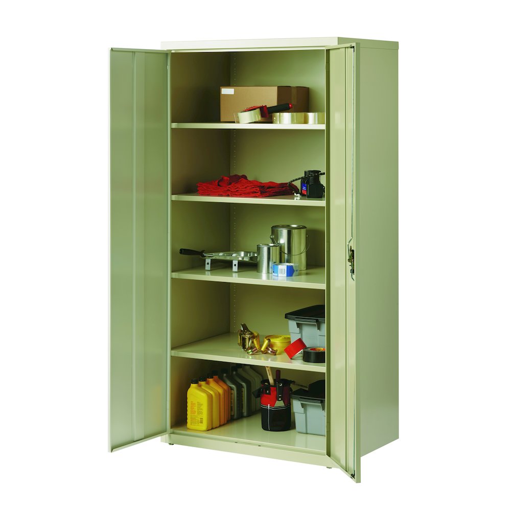 Hirsh Welded Steel Storage Cabinet 4 Adjustable Shelves, 24"Dx36"Wx72"H, Putty. Picture 11