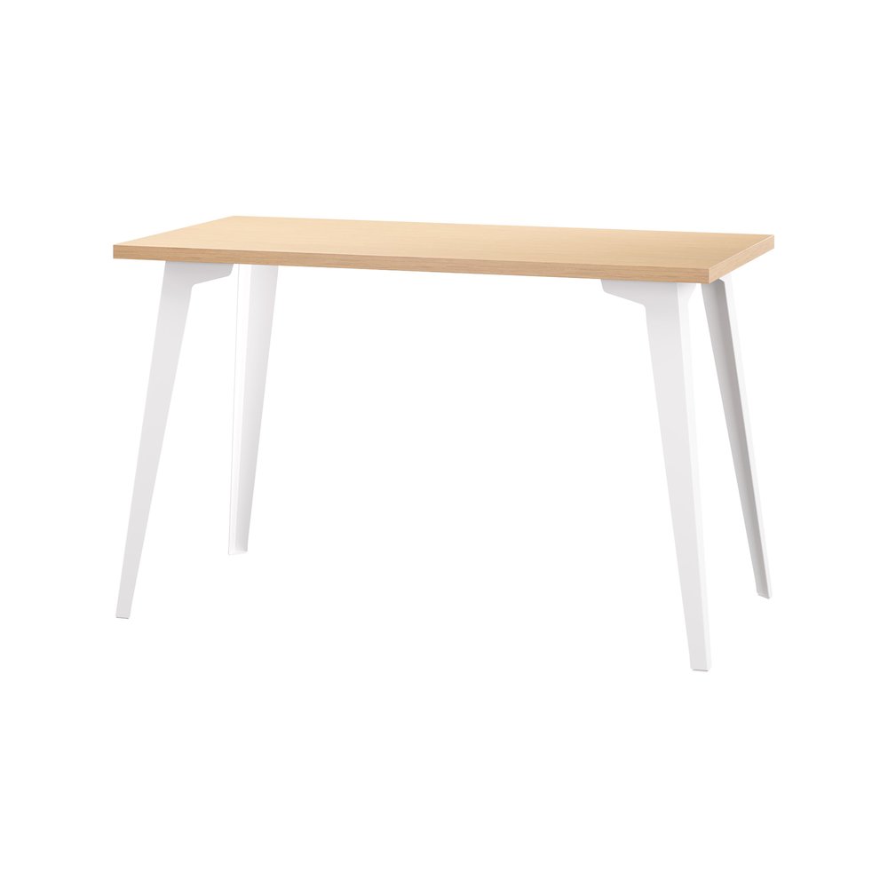 Orison Office 24x48 Mid Century Modern Desk, Alpine White / Platinum Oak. Picture 3