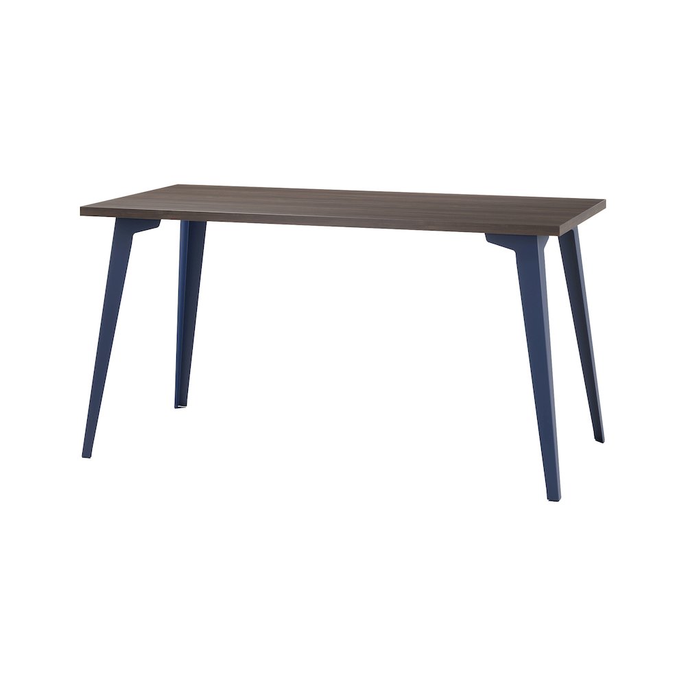 Orison Office 27x57 Mid Century Modern Desk, Navy / Trail Walnut. Picture 3