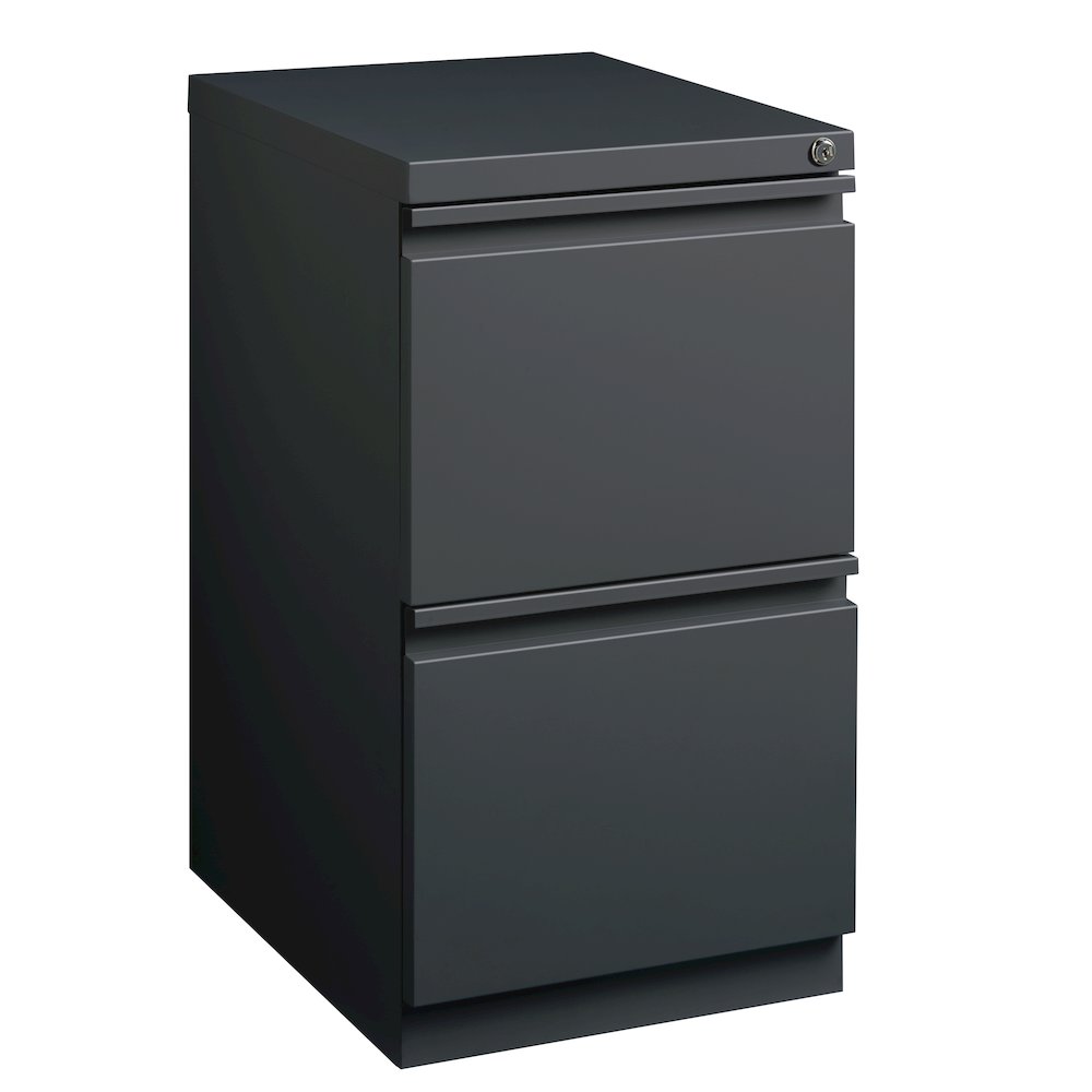 Hirsh 20" Deep Mobile File Cabinet 2 Drawer, Medium Tone Brown. Picture 1