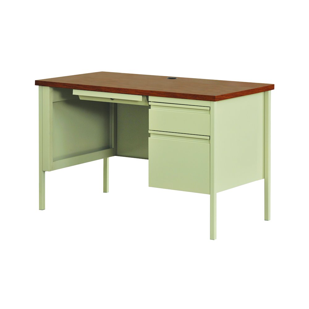 Hirsh Right Hand File Office Desk 24Dx45W, Putty/Oak. Picture 4