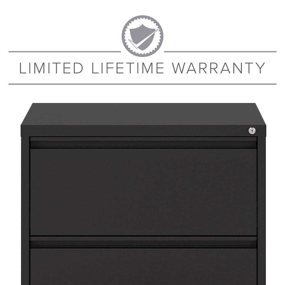 Hirsh 30 Inch Wide 4 Drawer Metal Lateral File Cabinet, Black. Picture 15