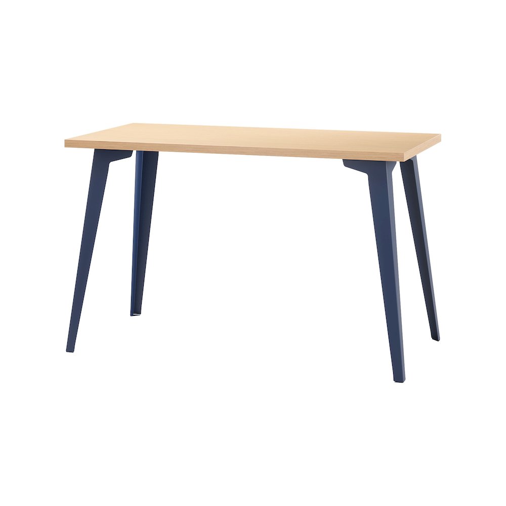 Orison Office 24x48 Mid Century Modern Desk, Navy / Platinum Oak. Picture 3