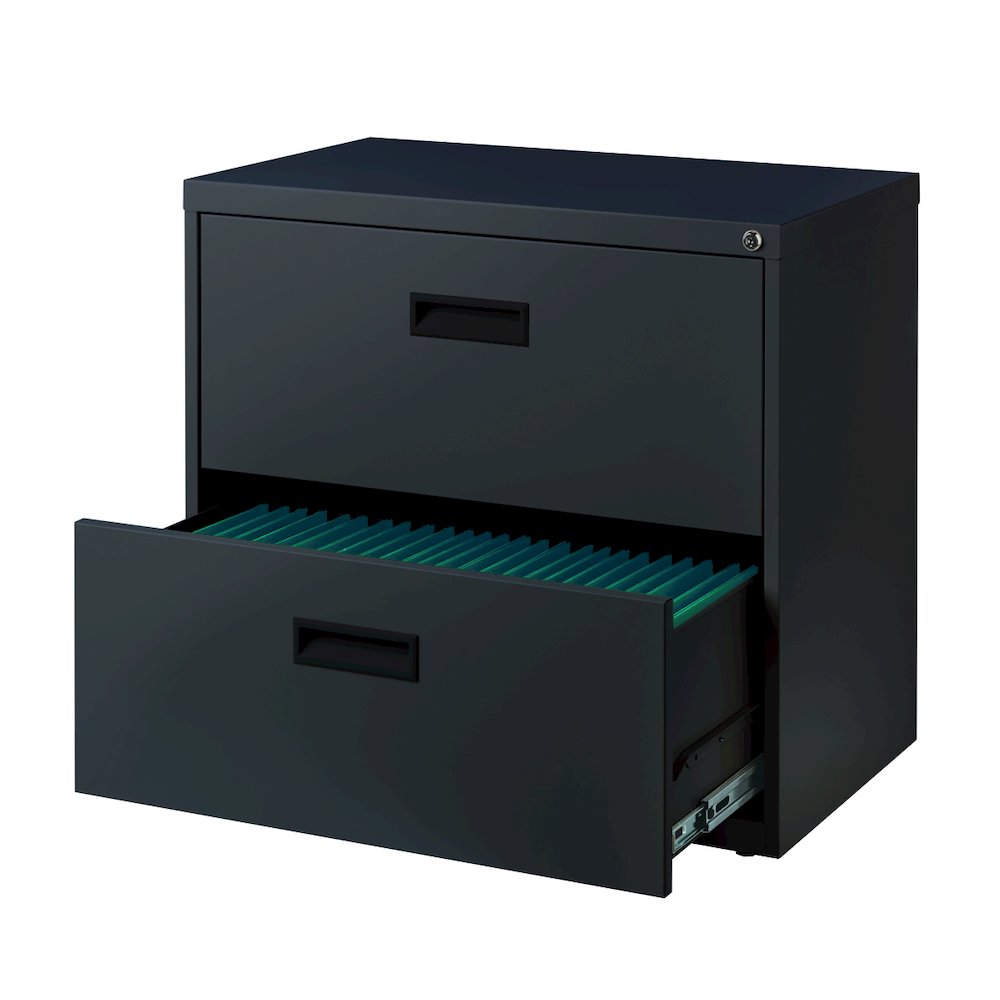 Hirsh 30 inch Wide 2 Drawer Lateral File Cabinet for Home or Office, Charcoal. Picture 5