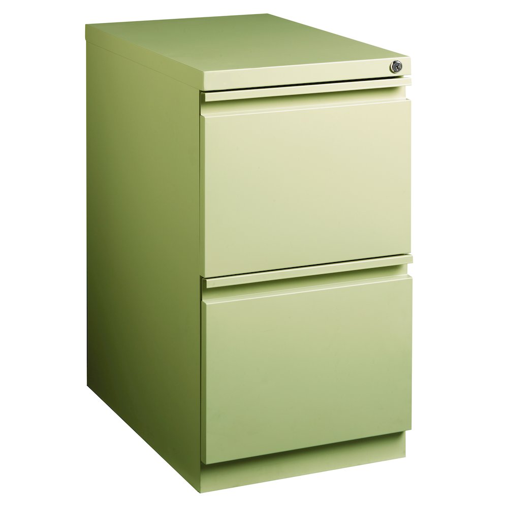 Hirsh 23" Deep Mobile Pedestal File Cabinet 2 Drawer File-File, Putty. Picture 1