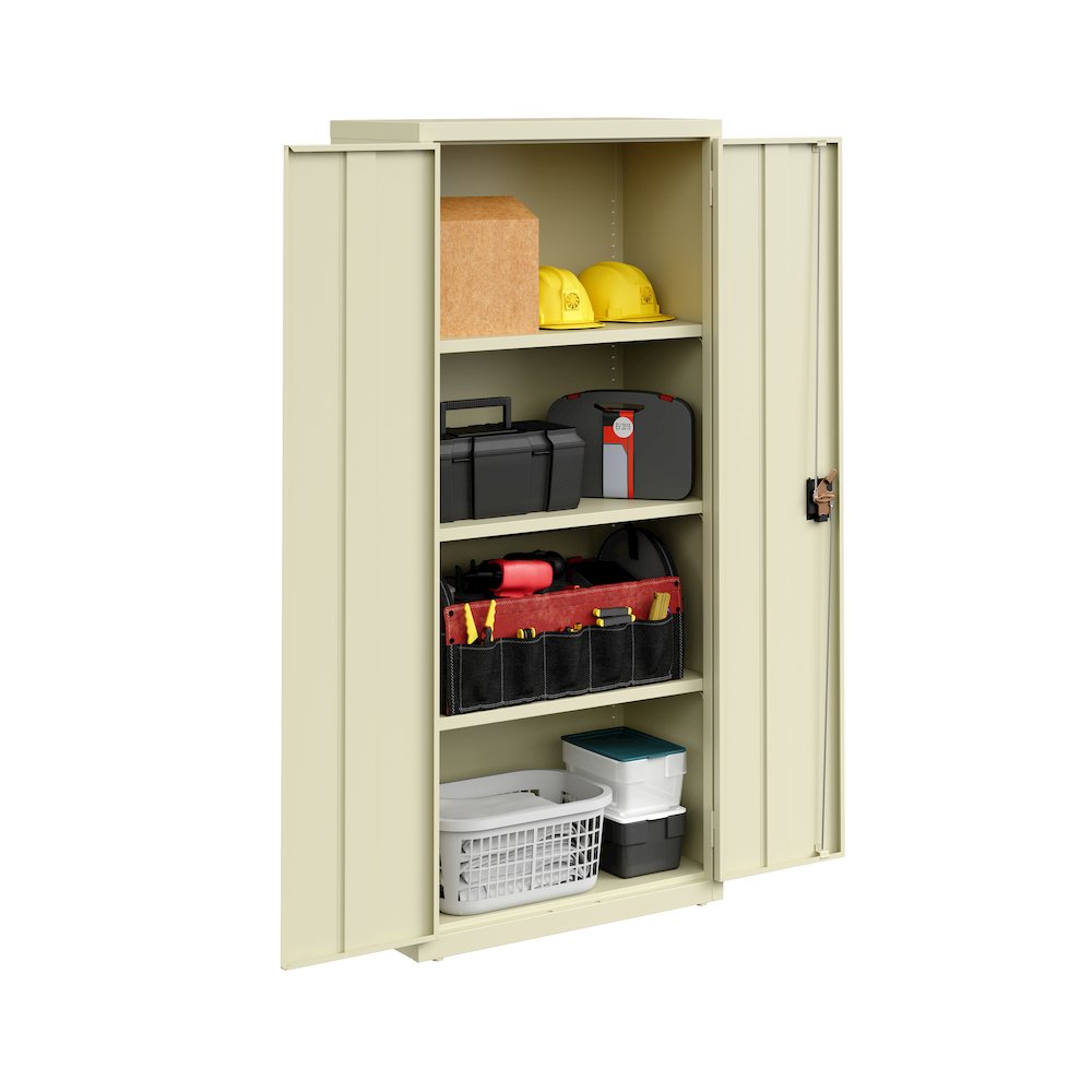 Hirsh Welded Steel Storage Cabinet with 4 Shelves, 15"Dx30"Wx66"H, Putty. Picture 9