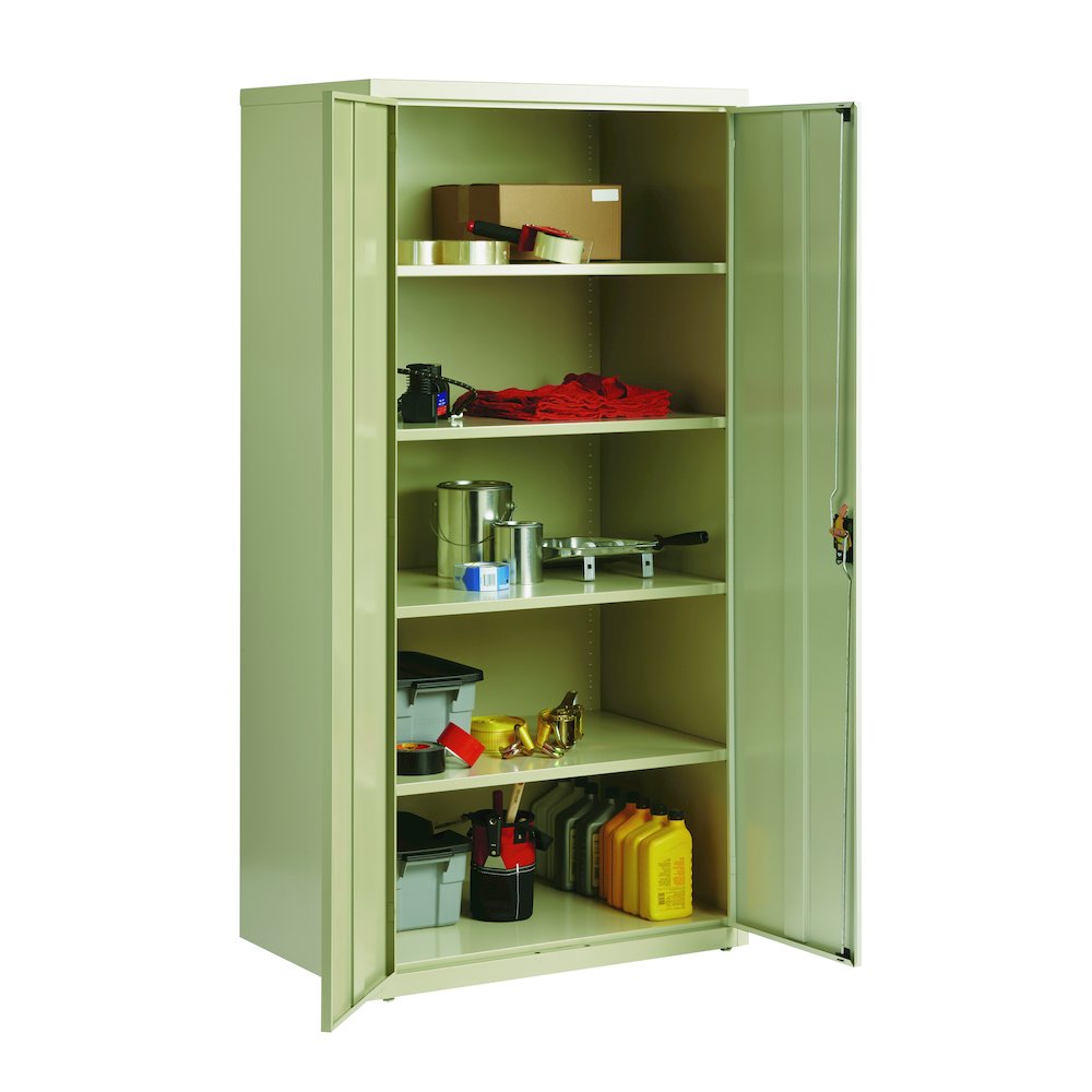 Hirsh Welded Steel Storage Cabinet 4 Adjustable Shelves, 24"Dx36"Wx72"H, Putty. Picture 10
