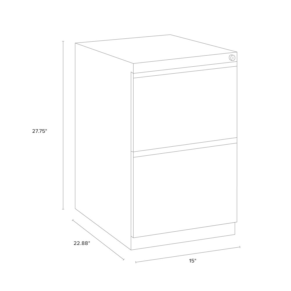 Hirsh 23" Deep Mobile Pedestal File Cabinet 2 Drawer File-File, Putty. Picture 2