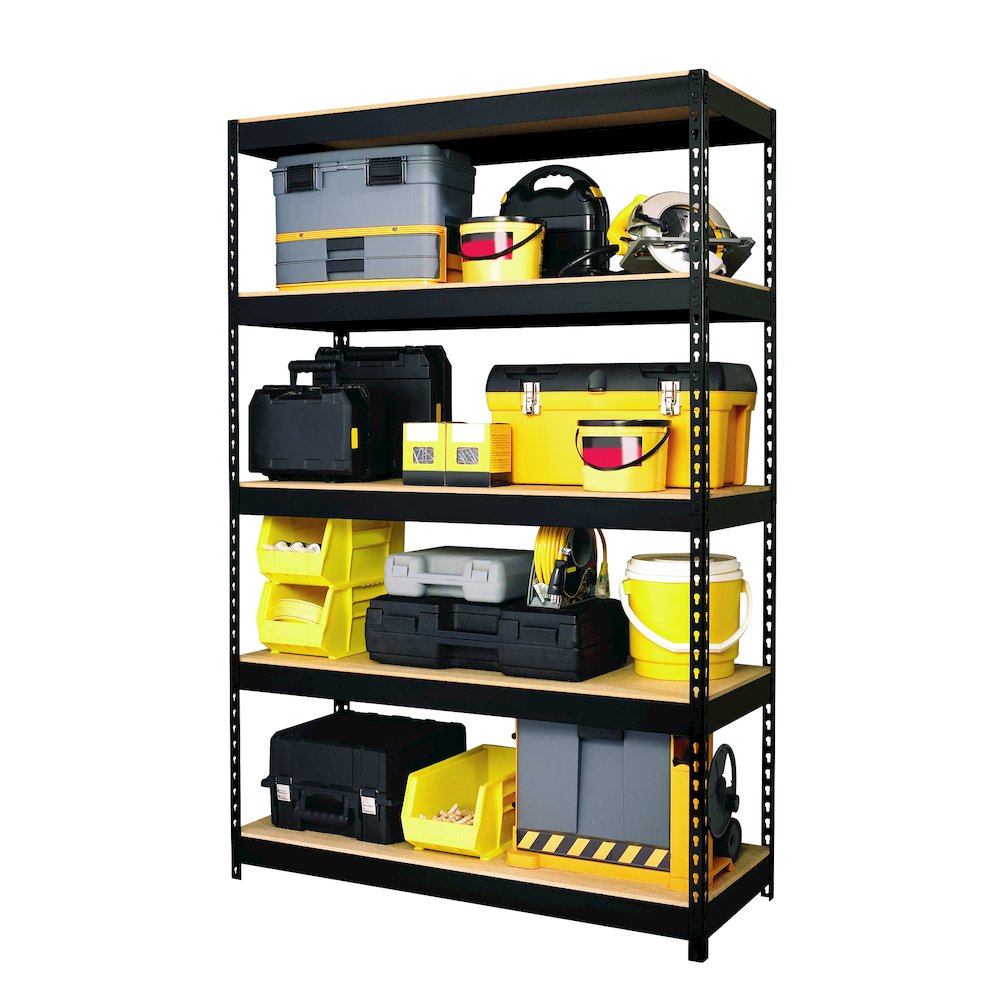Iron Horse 3800 Riveted Steel Shelving, 5-Shelf, 18Dx48Wx72H, Black. Picture 17