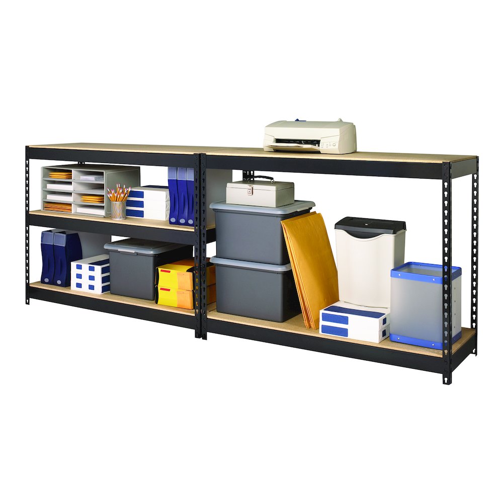 Iron Horse 3800 Riveted Steel Shelving, 5-Shelf, 18Dx48Wx72H, Black. Picture 14