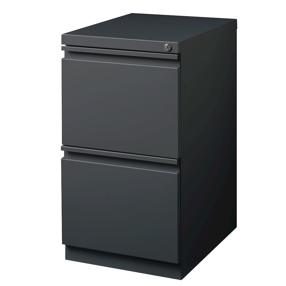 Hirsh 20" Deep Mobile File Cabinet 2 Drawer, Medium Tone Brown. Picture 4