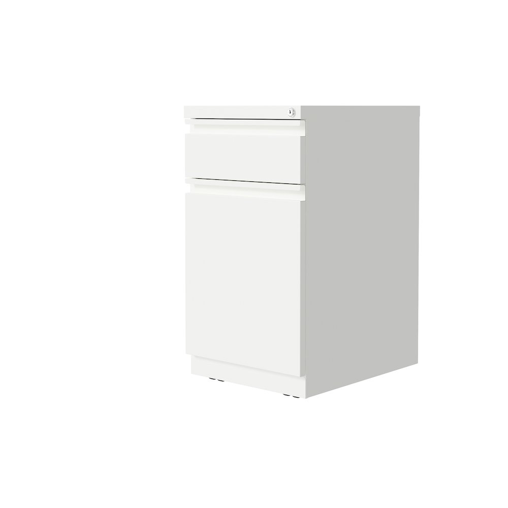 Hirsh 20" Deep Mobile File Cabinet 2 Drawer with XL Backpack Drawer, White. Picture 4