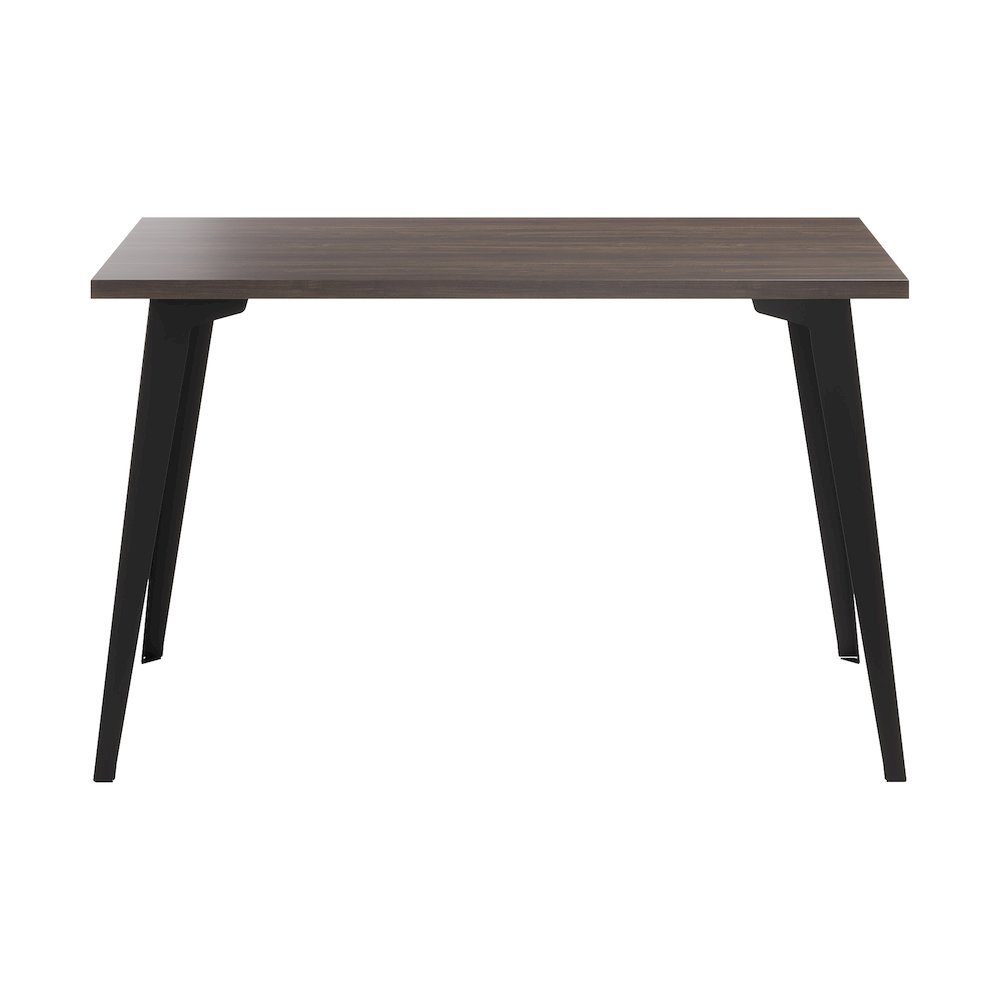 Orison Office 24x48 Mid Century Modern Desk, Black / Trail Walnut. Picture 2