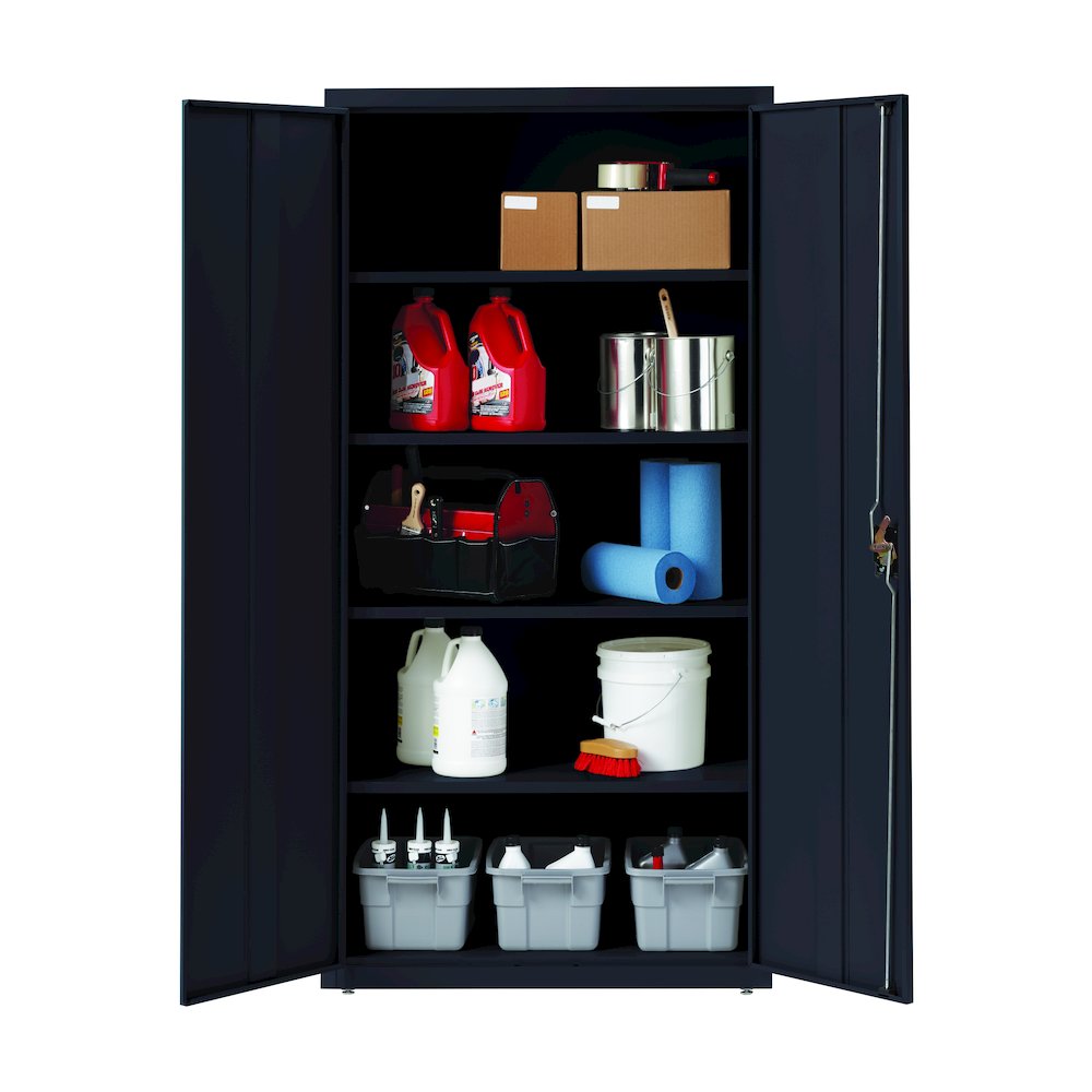 Hirsh Welded Steel Storage Cabinet 4 Adjustable Shelves, 24"Dx36"Wx72"H, Black. Picture 12