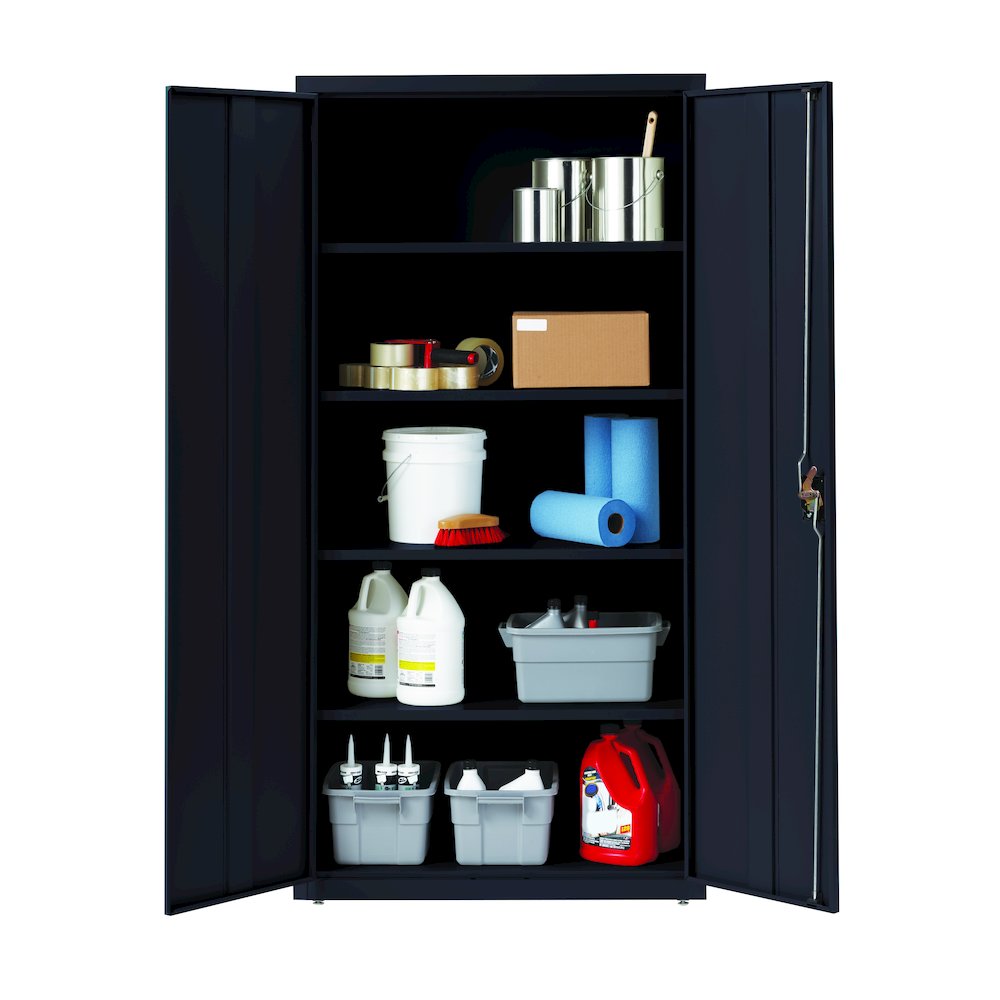 Hirsh Welded Steel Storage Cabinet 4 Adjustable Shelves, 24"Dx36"Wx72"H, Black. Picture 14