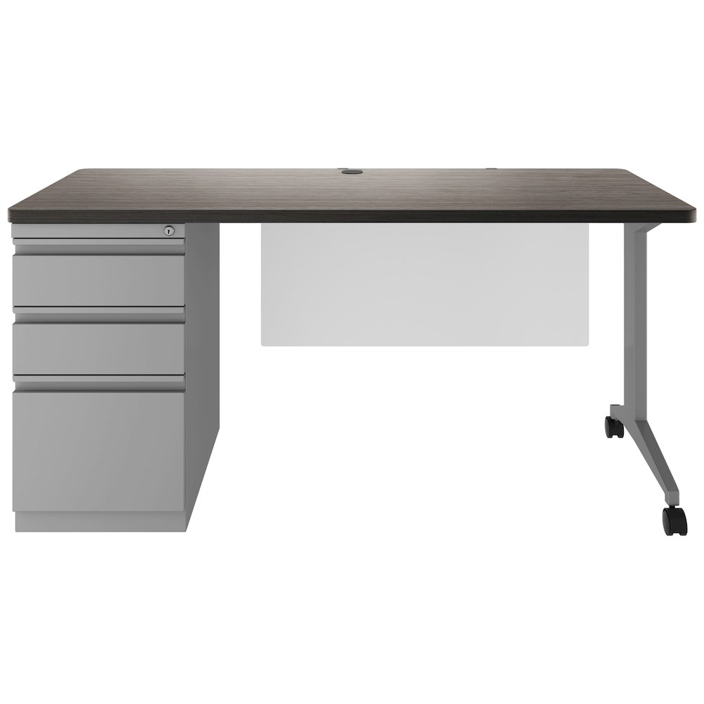 Hirsh Modern Teacher's Desk, Arctic Silver / Weathered Charcoal. Picture 3