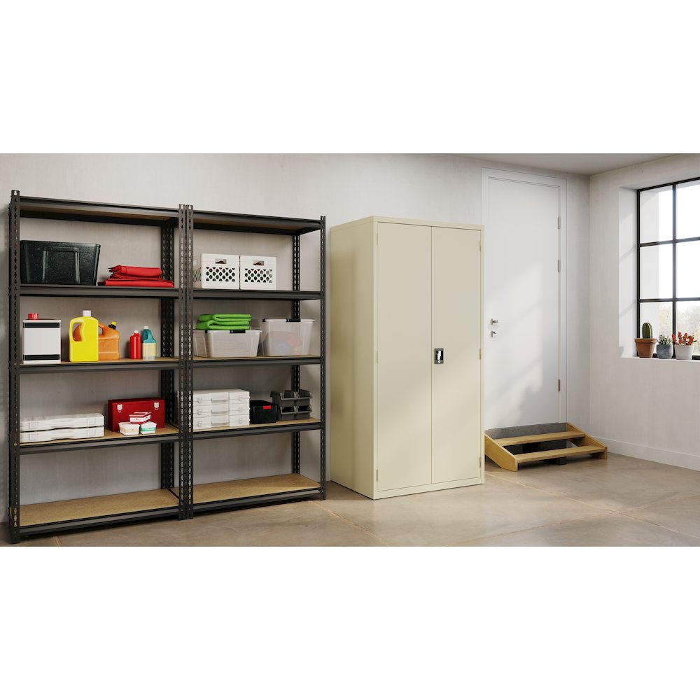 Hirsh Welded Steel Storage Cabinet 4 Adjustable Shelves, 24"Dx36"Wx72"H, Putty. Picture 7