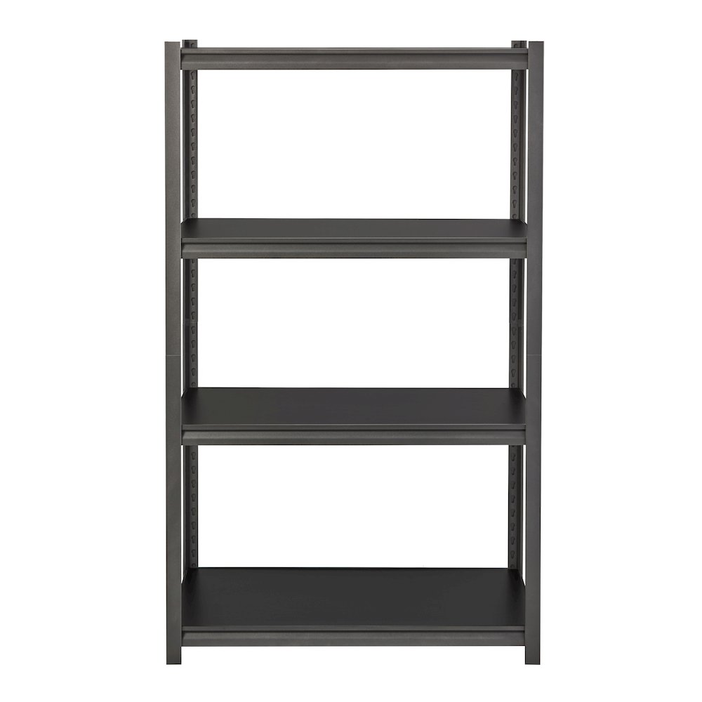 Iron Horse Riveted Steel Shelving 4-Shelf Unit, 18Dx36Wx60H, Gunmetal Gray/Black. Picture 1