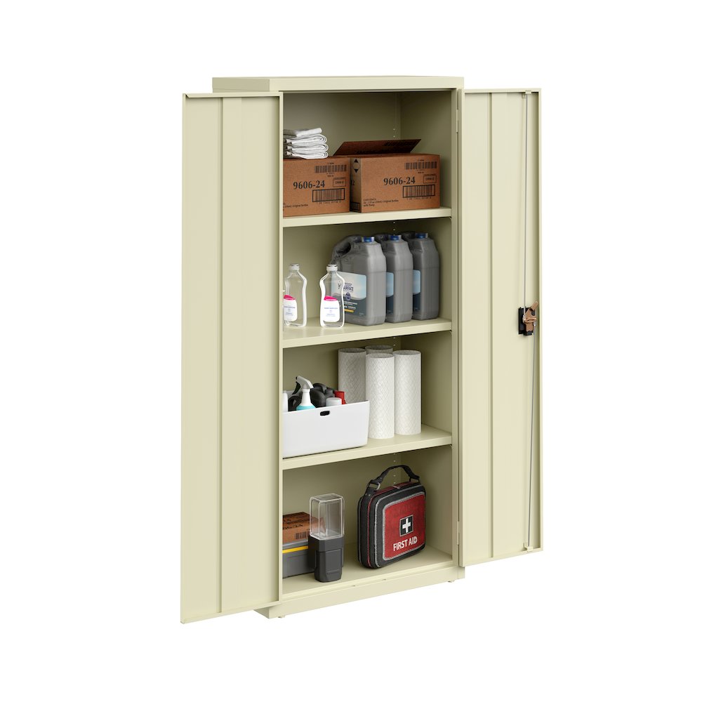 Hirsh Welded Steel Storage Cabinet with 4 Shelves, 15"Dx30"Wx66"H, Putty. Picture 7