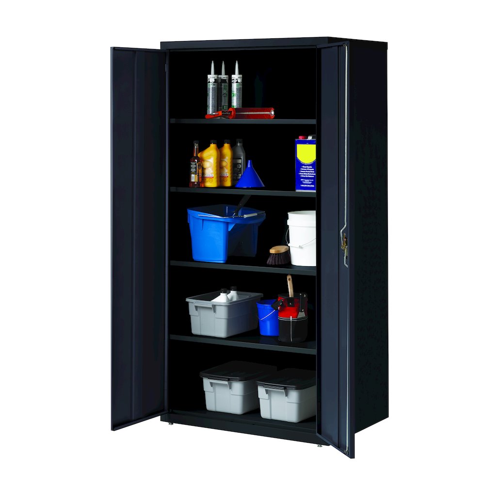 Hirsh Welded Steel Storage Cabinet 4 Adjustable Shelves, 24"Dx36"Wx72"H, Black. Picture 13