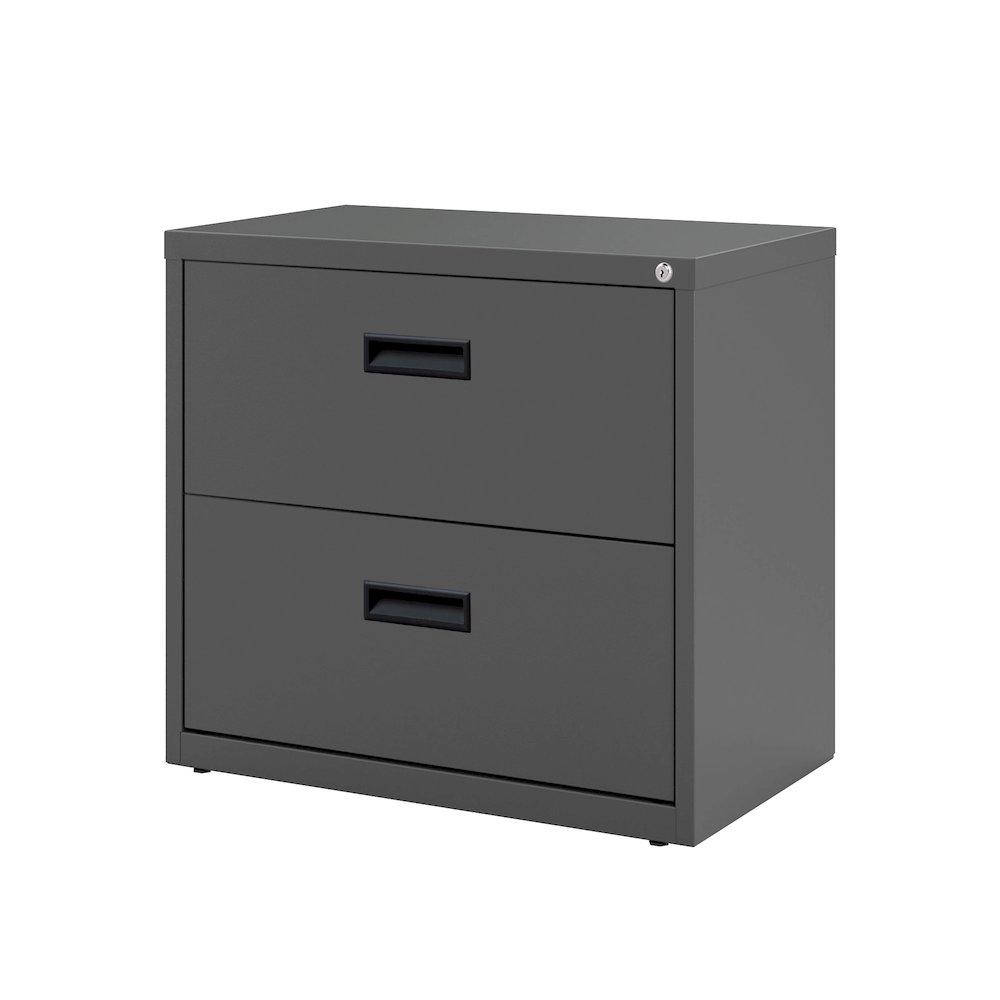 Hirsh 30 inch Wide 2 Drawer Lateral File Cabinet for Home or Office, Charcoal. Picture 4