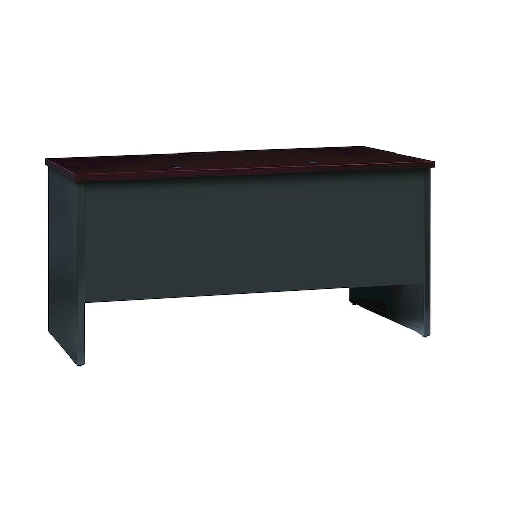 Hirsh 24D x 60W Double Pedestal Office Desk Credenza, Charcoal/Mahogany. Picture 4