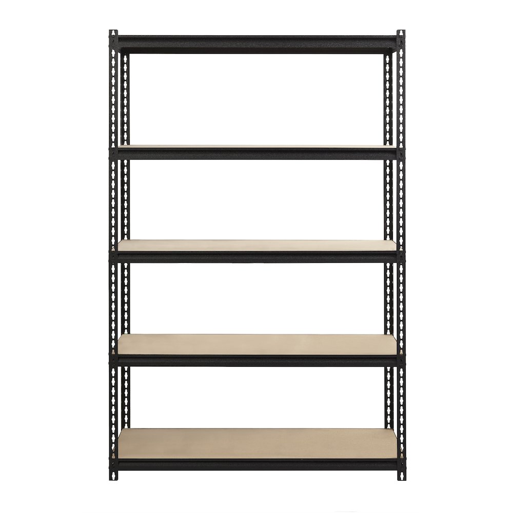 Iron Horse 2300 Riveted Steel Shelving 5-Shelf Unit, 18D x 48W x 72H, Black. Picture 1