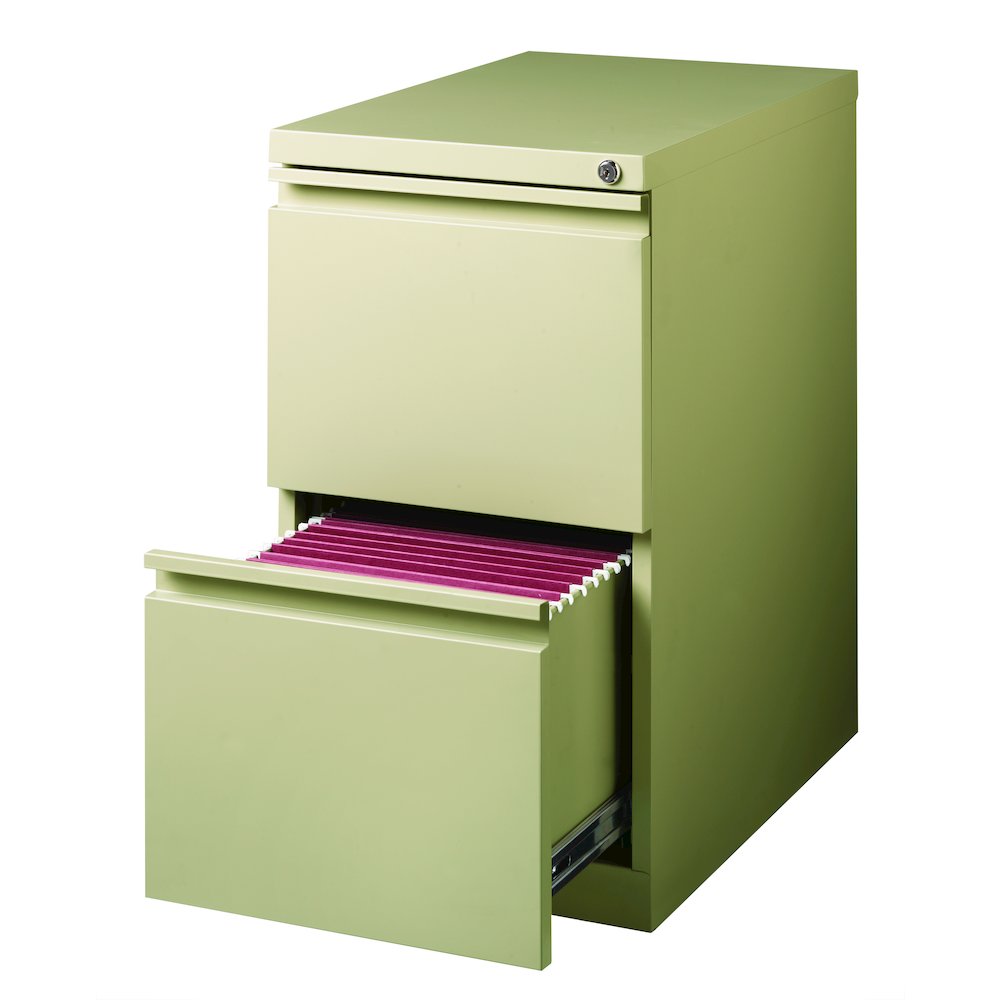 Hirsh 23" Deep Mobile Pedestal File Cabinet 2 Drawer File-File, Putty. Picture 5