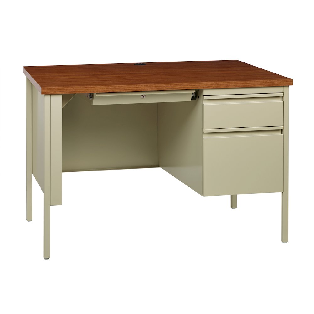Hirsh Right Hand File Office Desk 24Dx45W, Putty/Oak. Picture 1