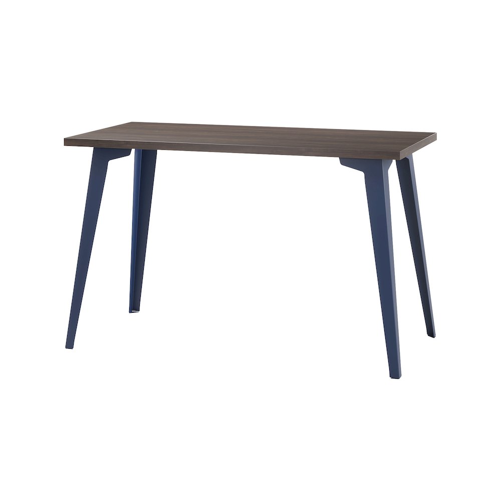 Orison Office 24x48 Mid Century Modern Desk, Navy / Trail Walnut. Picture 3