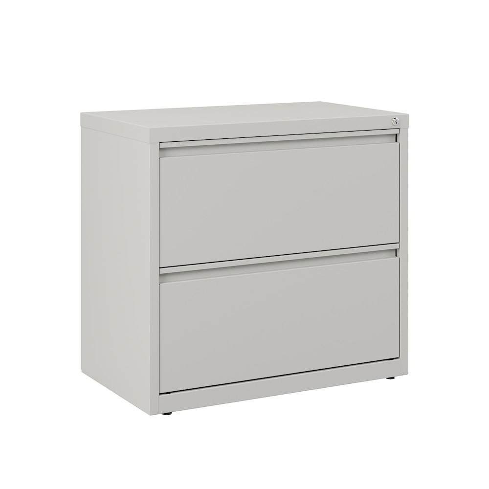 Hirsh 30 inch Wide 2 Drawer Metal Lateral File Cabinet, Light Gray. Picture 1