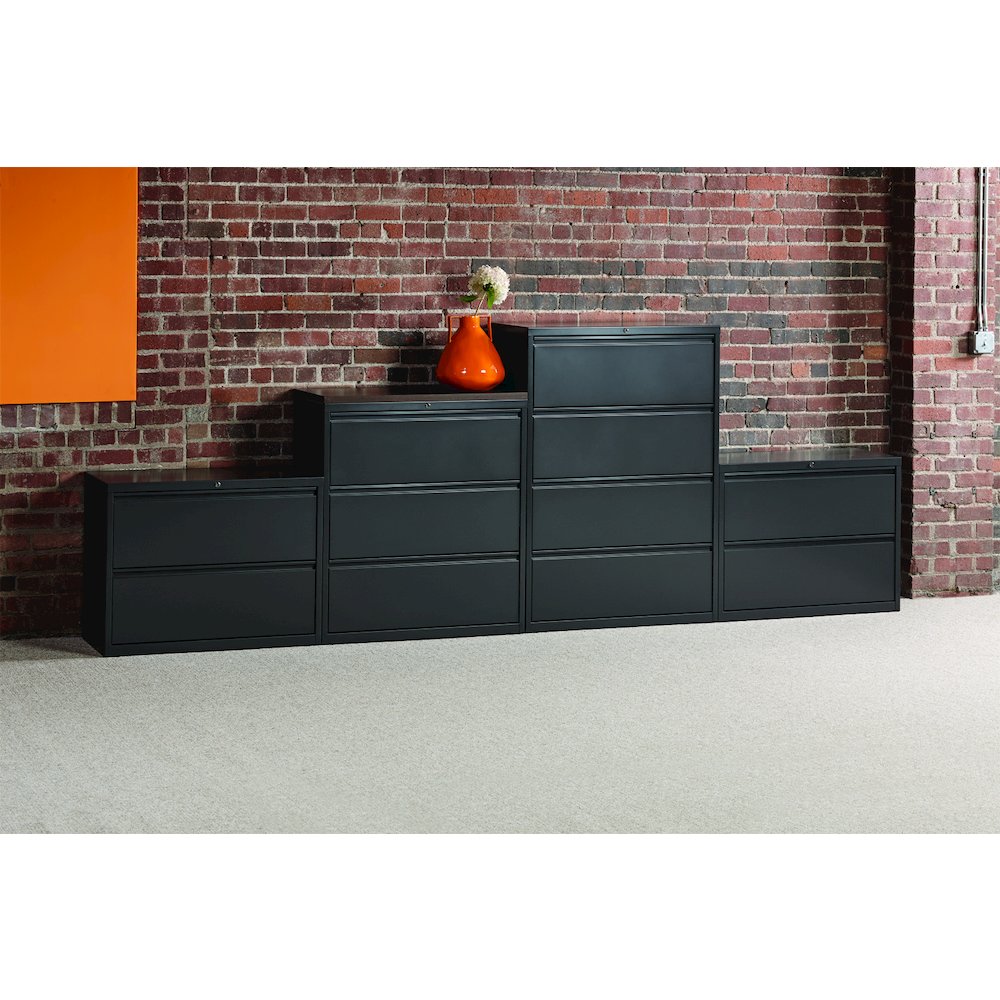 Hirsh 36 Inch Wide 3 Drawer Metal Lateral File Cabinet, Charcoal. Picture 7