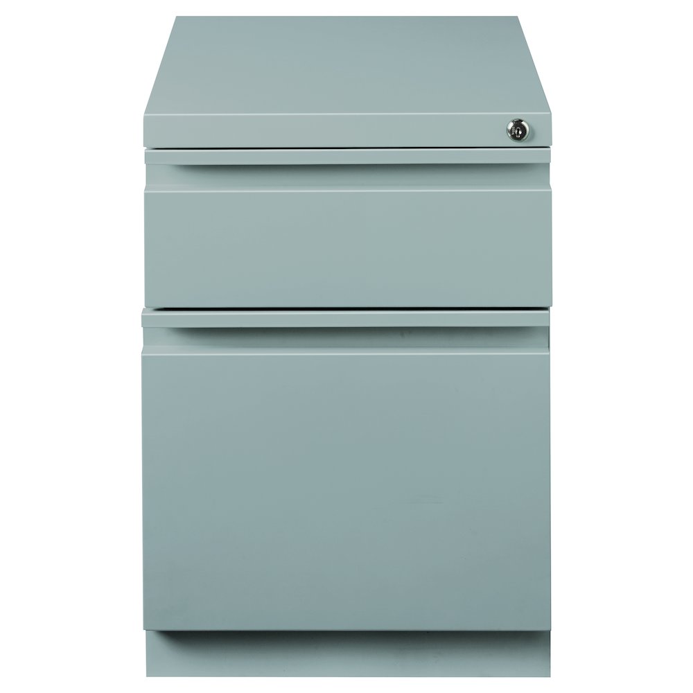 Hirsh 20" Deep Mobile Pedestal File Cabinet 2 Drawer Box-File, Platinum. Picture 3