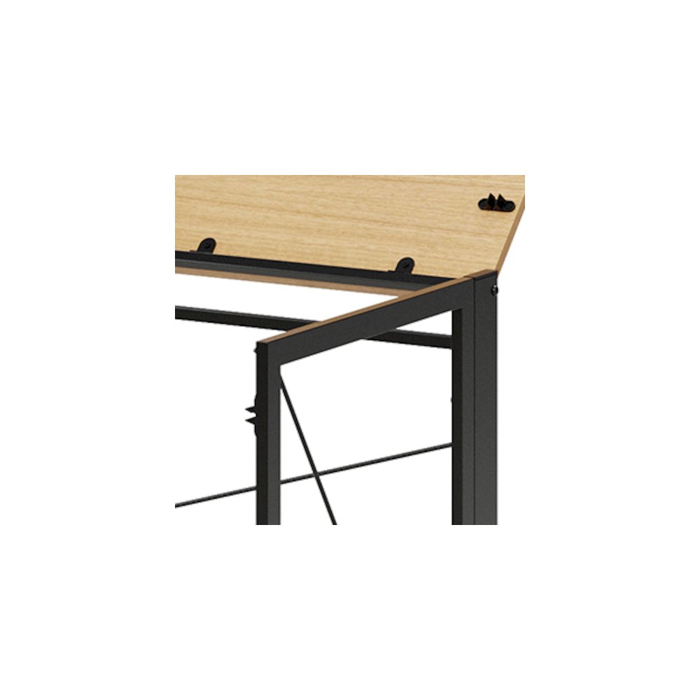 Space Solutions 43 inch Folding Home Office Desk for Home or Office, Black/Teak. Picture 10
