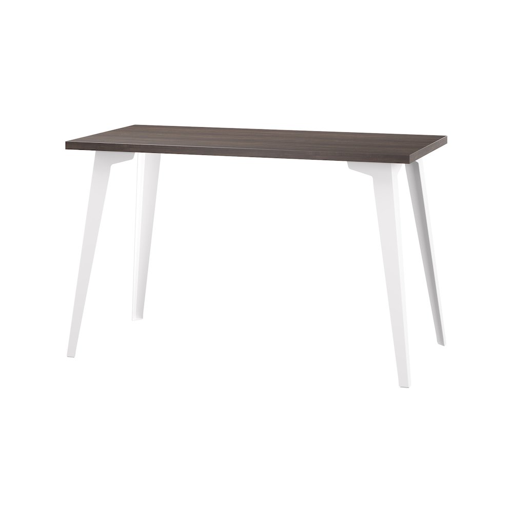 Orison Office 24x48 Mid Century Modern Desk, Alpine White / Trail Walnut. Picture 3
