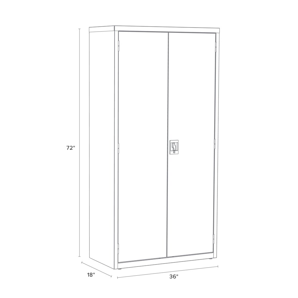 Hirsh Janitorial Cabinet, 18"D x 36"W x 72"H, Black. Picture 2