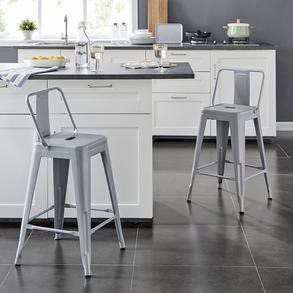 Modern Industrial Vintage Costal Metal Barstools. Picture 2