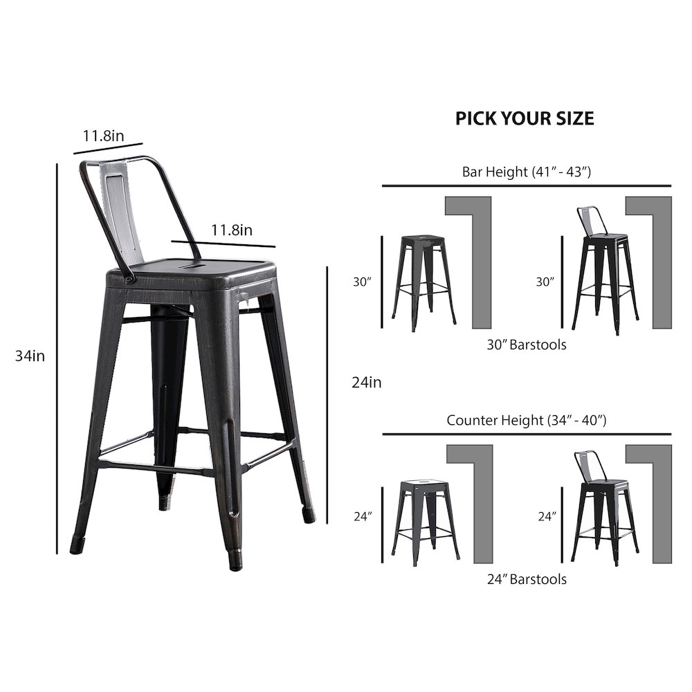 Modern Light Weight Industrial Vintage Costal Metal Barstools. Picture 4