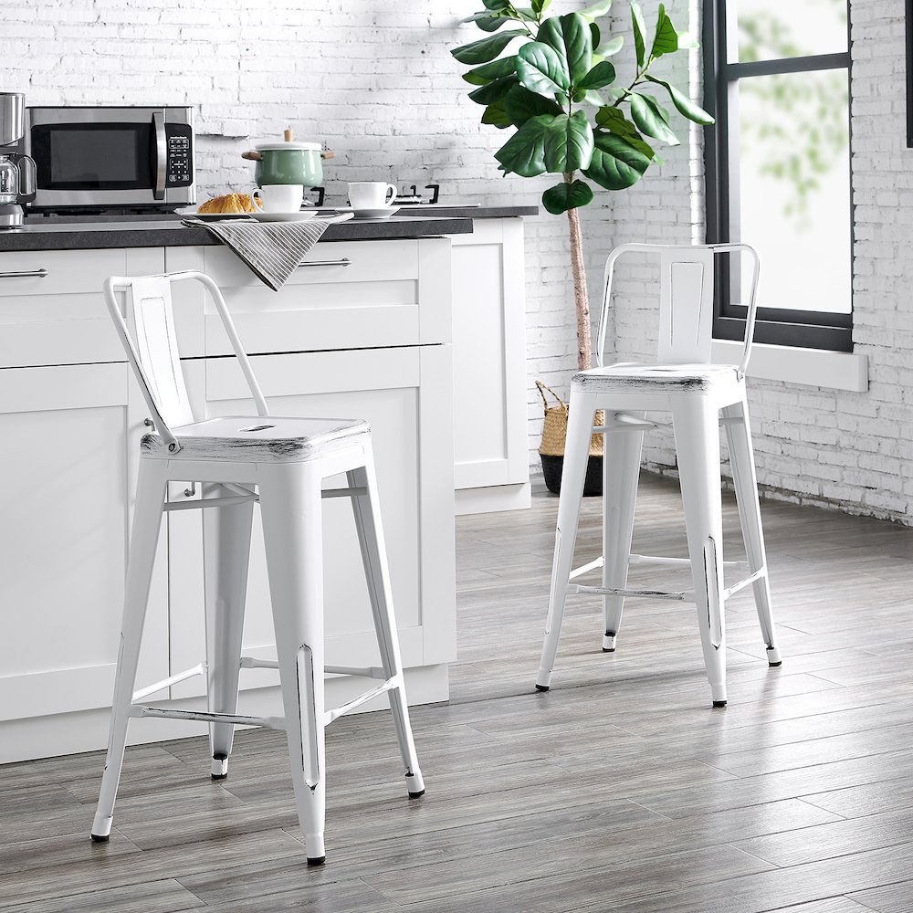 Modern Industrial Vintage Costal Metal Barstools. Picture 2