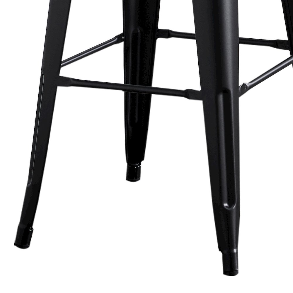 30" Matte Black Industrial Metal Barstools with Bucket Back, Set of 4. Picture 8