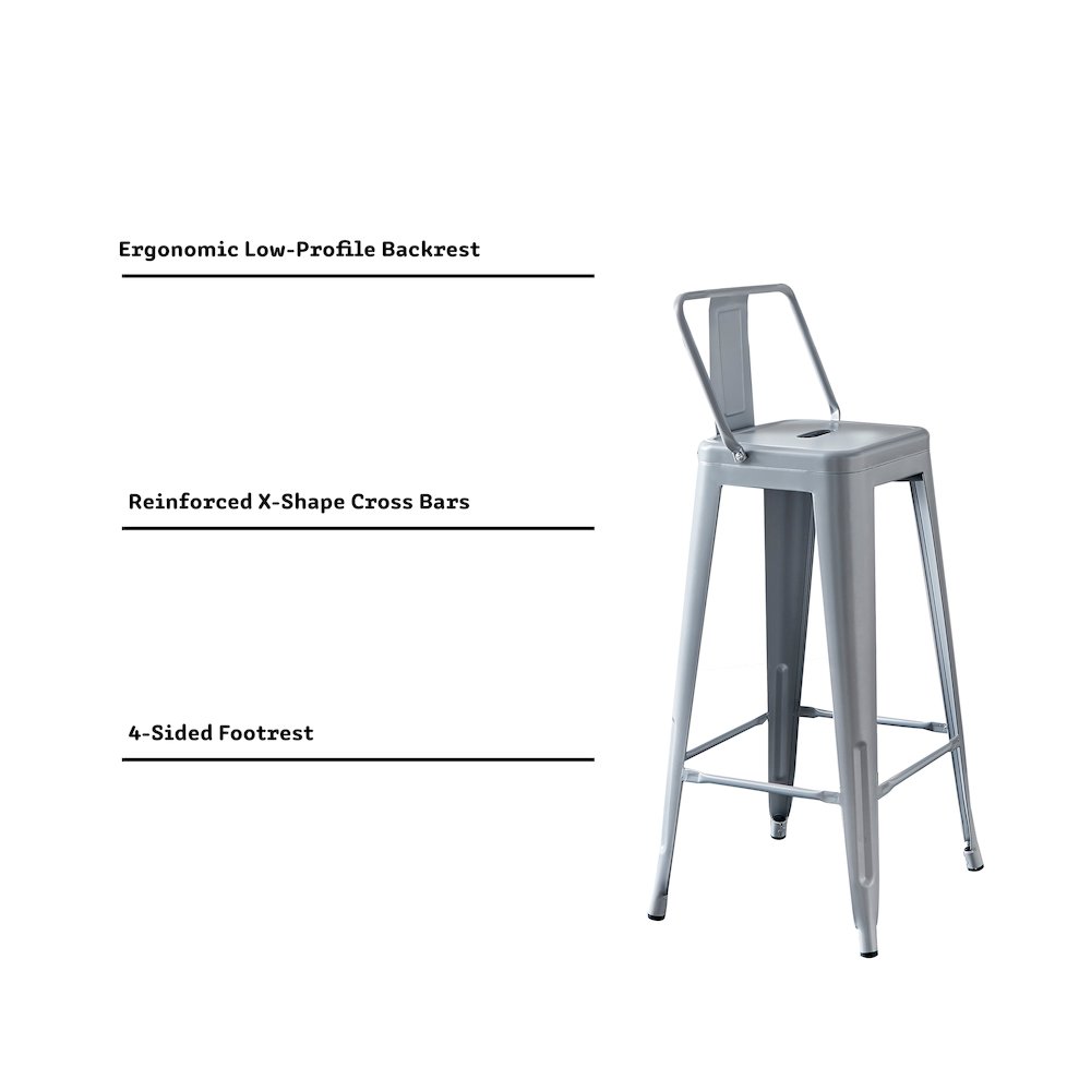 Modern Light Weight Industrial Metal Barstools. Picture 3