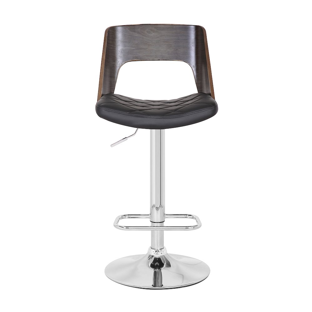 Bentwood Contemporary Modern Stylish Wood Back Adjustable Swivel Bar Stool. Picture 2