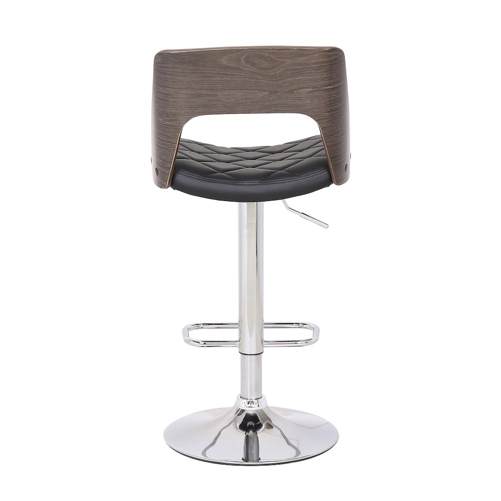 Bentwood Contemporary Modern Stylish Wood Back Adjustable Swivel Bar Stool. Picture 5