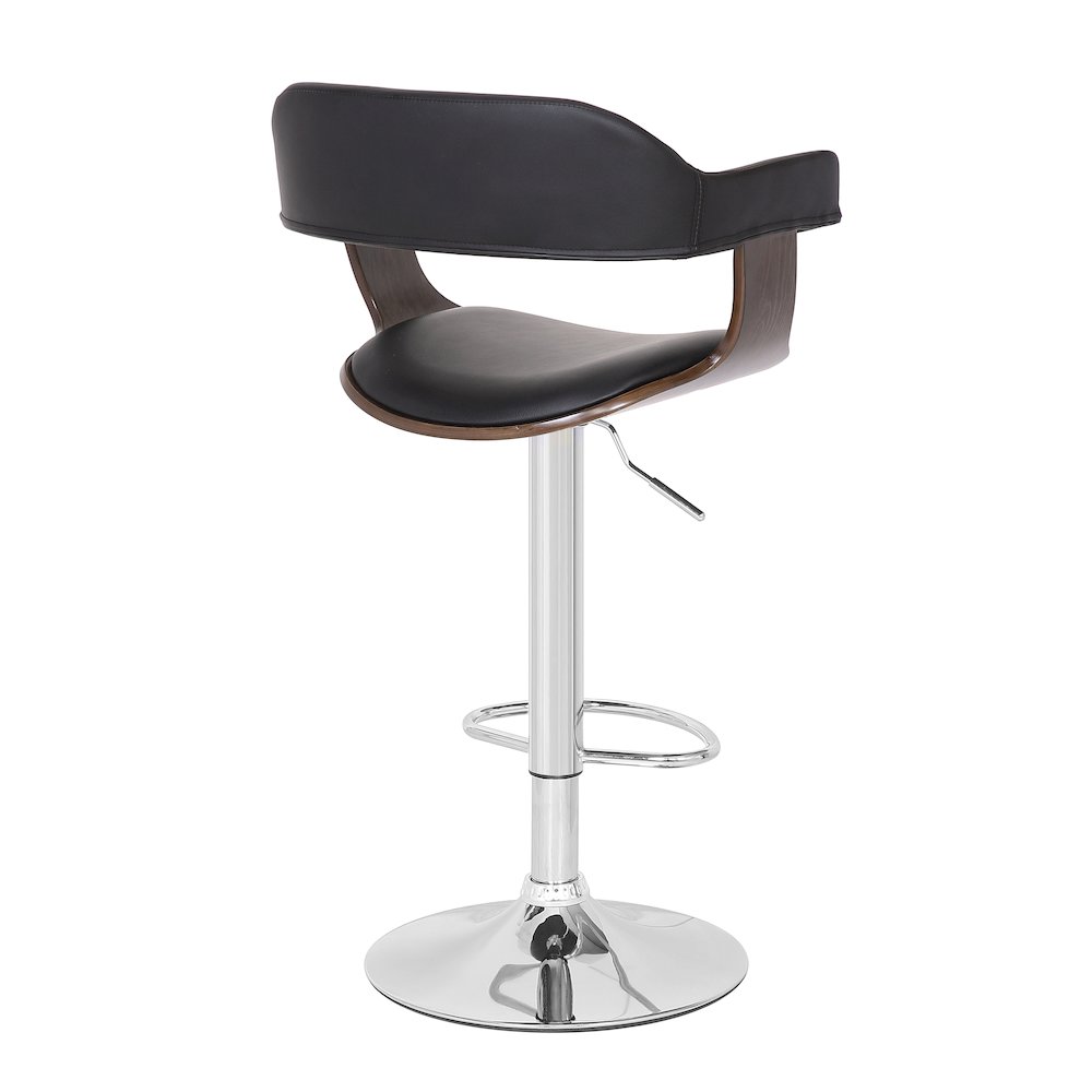 Contemporary Swivel Adjustable Barstool with Padded Armrests, Weathered Oak. Picture 4