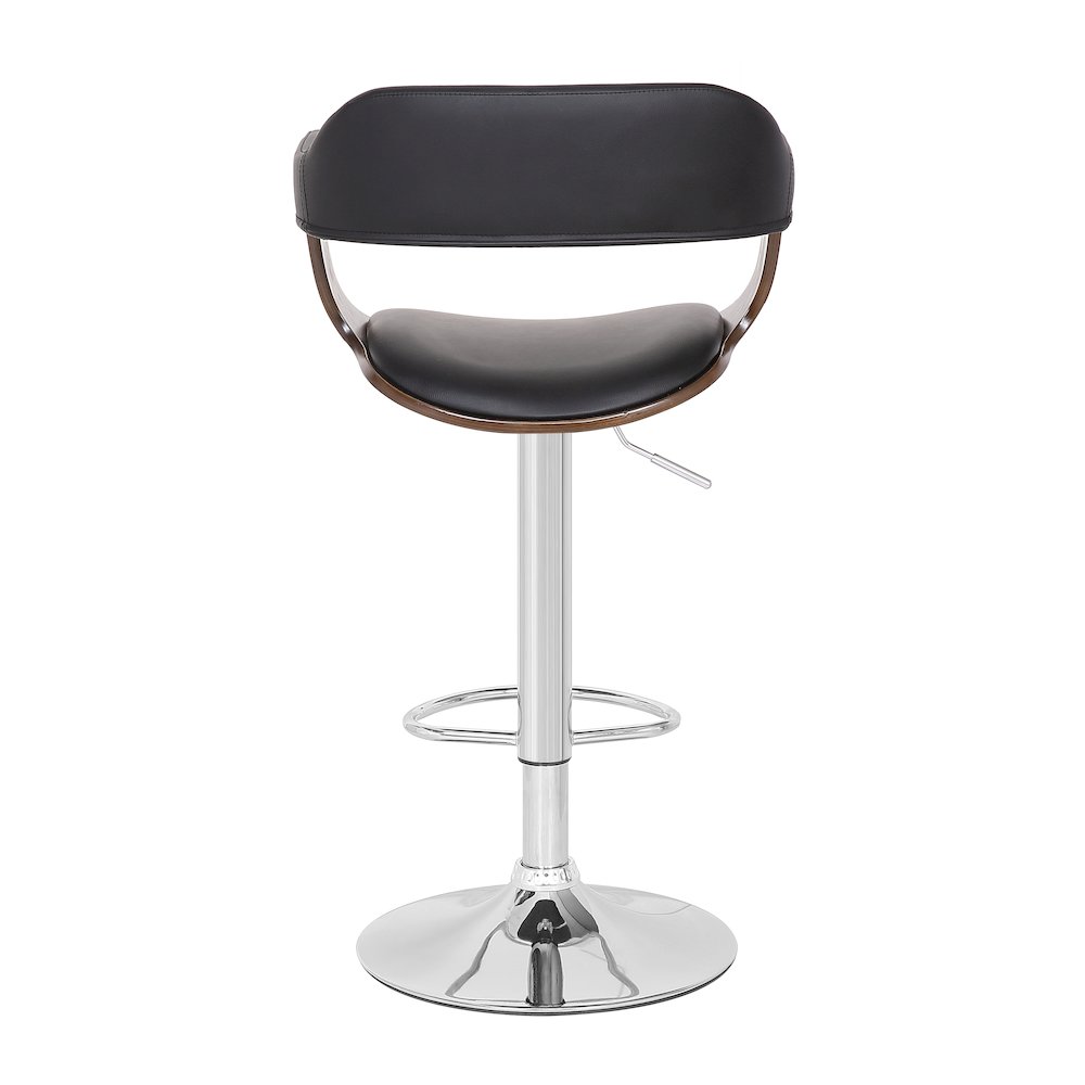 Contemporary Swivel Adjustable Barstool with Padded Armrests, Weathered Oak. Picture 5