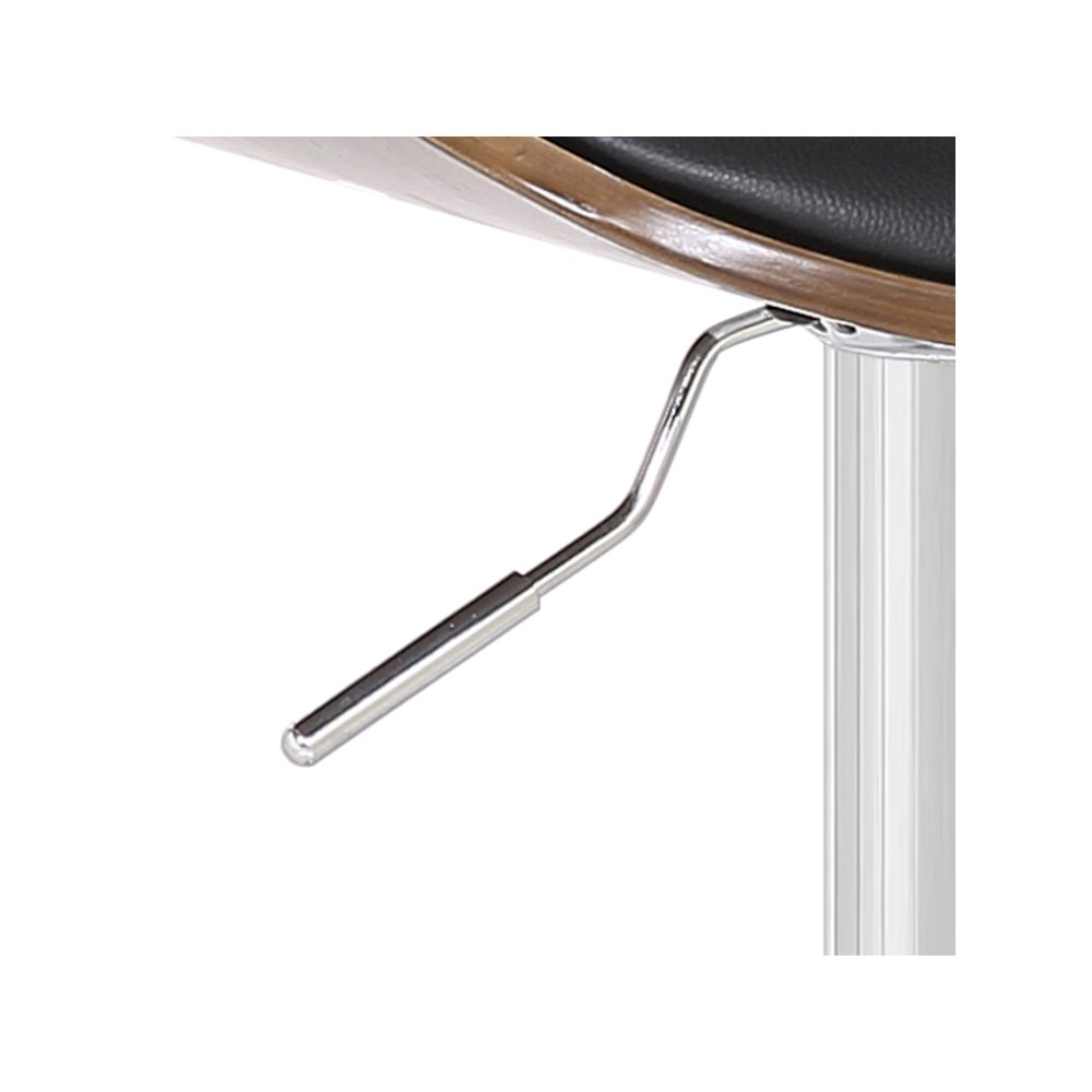 Contemporary Swivel Adjustable Barstool with Padded Armrests, Weathered Oak. Picture 8