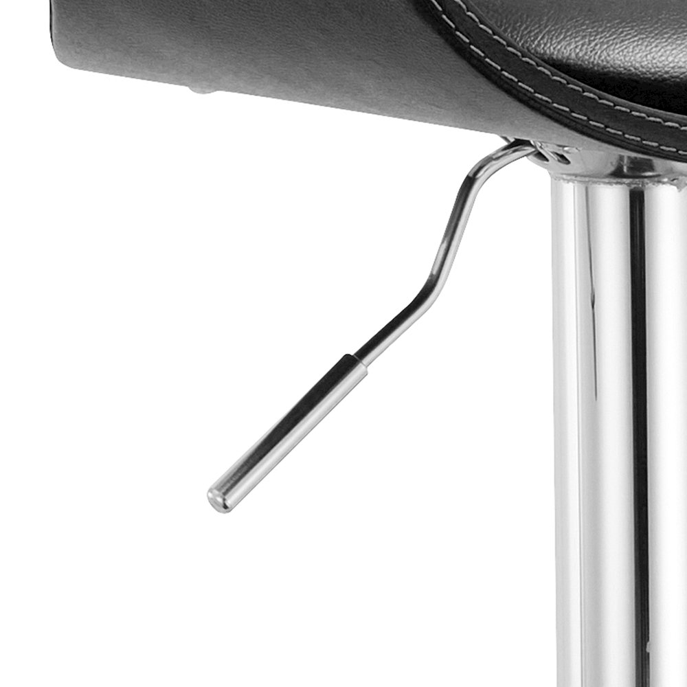 Contemporary Swivel Adjustable Barstool with Padded Seat and Back, Black. Picture 5